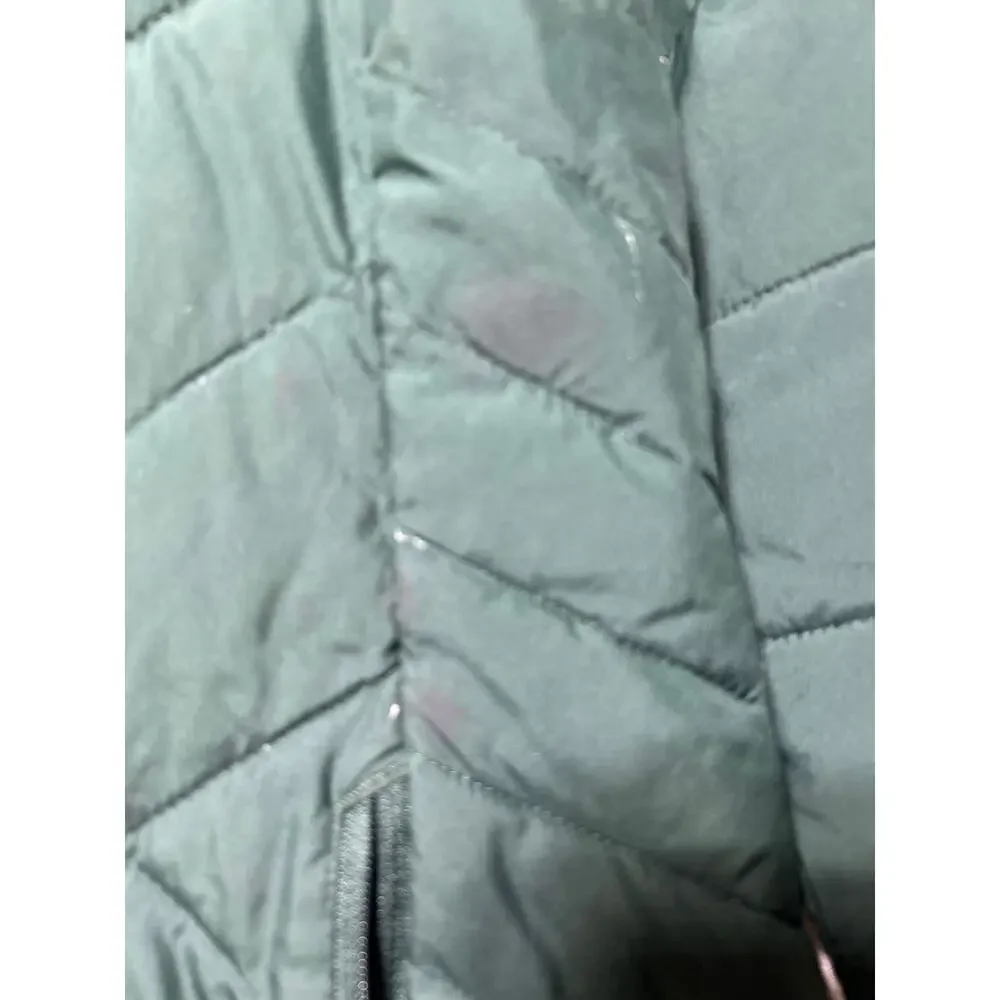 Columbia Puffer Coat Small Green Omni Heat Long Full Zip Heavenly Hooded